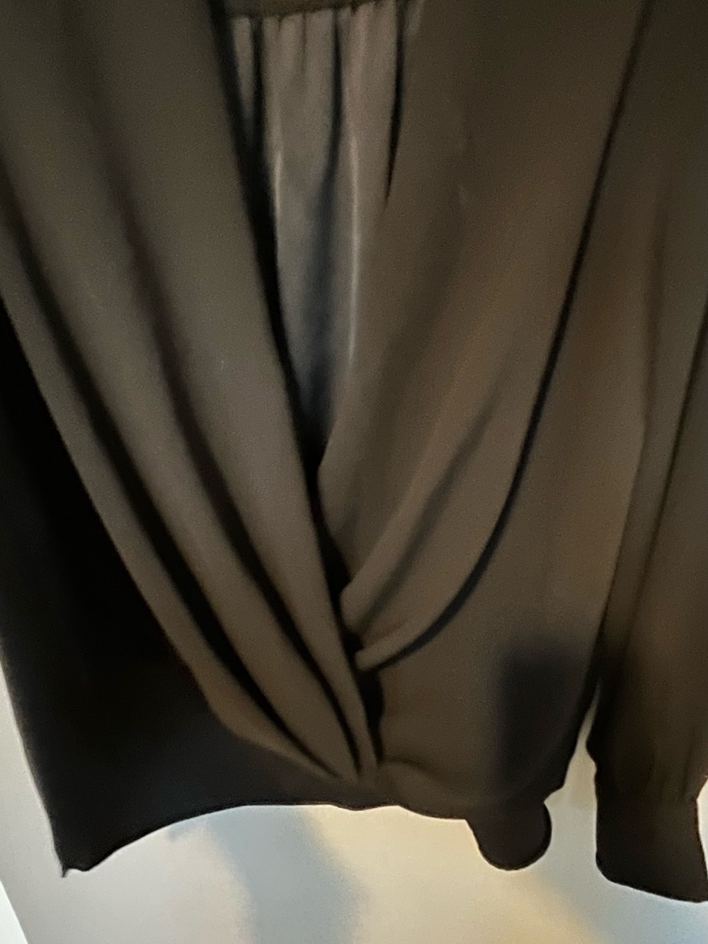 Trina Turk Black Draped Surplice Blouse